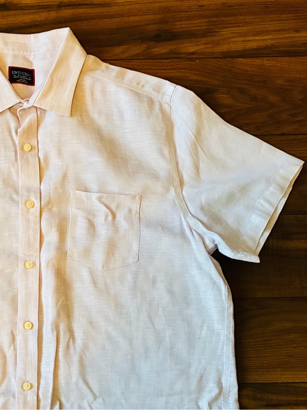 UNTUCKit Men’s 100% Linen Short Sleeve Size XL Light Purple